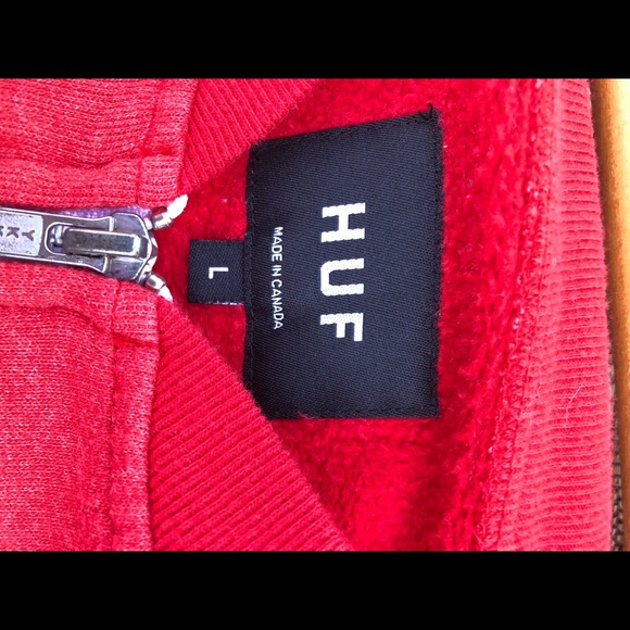 Huf Red Full-Zip Sweater - Picture 3 of 3